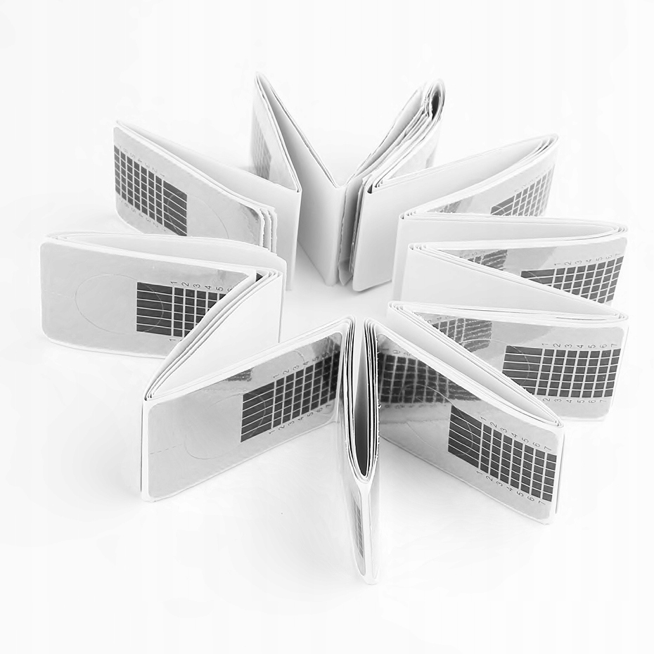 SZABLONY FORMY DO PAZNOKCI WĄSKIE SREBRNE 500 SZT Marka Allepaznokcie