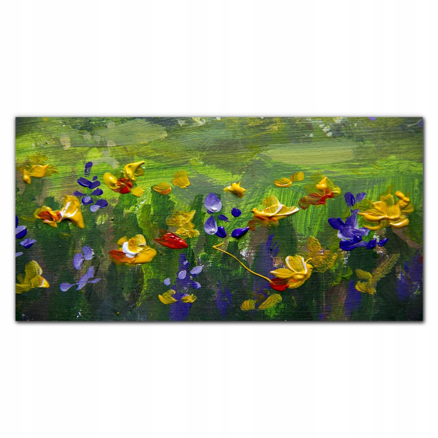 Obraz na plátne do obývačky Maľba s kvetmi 140x70