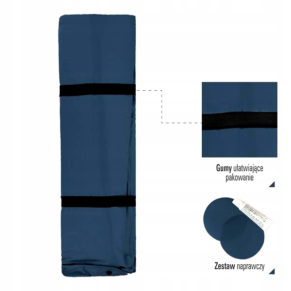 Mata samopompująca dwuosobowa z poduszką kamping Nils Camp ANTRACYT Kod producenta 5906476741940