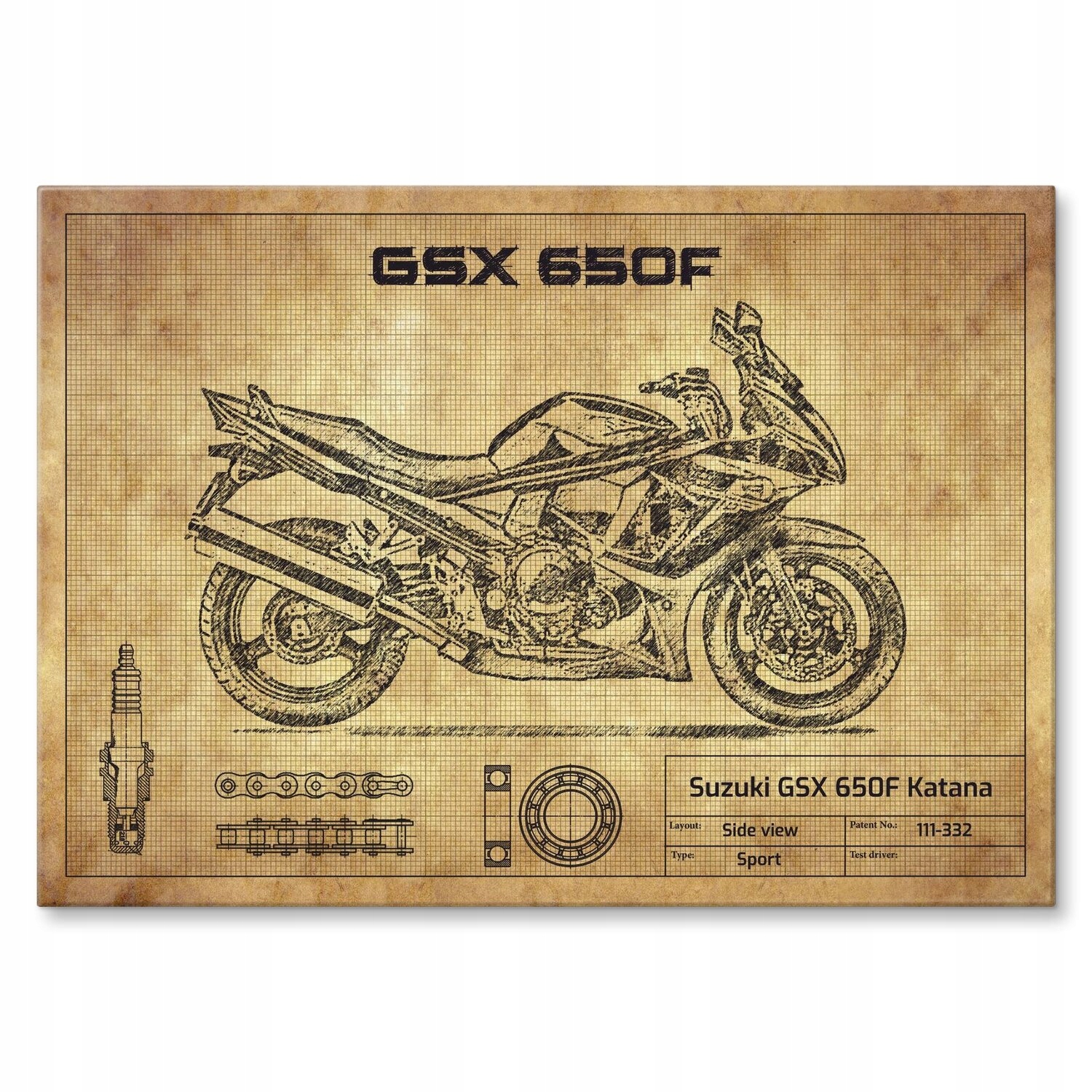Kovový plakát Suzuki Gsx 650F Katana Szyld Plech 22 x 31 cm Dárek