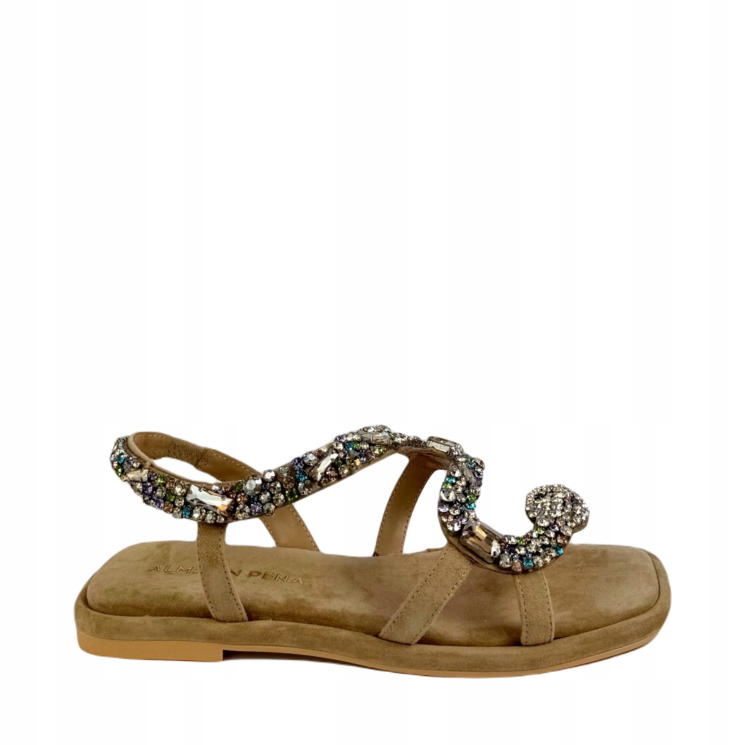 Dámské sandály Alma En Pena V240822 Suede Sand 38, béžová barva