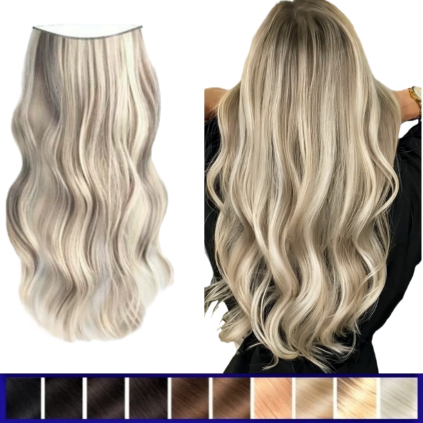 Kudrnaté vlasy připevněné na vlasci Flip In bez sponek příčesek připínáček Barvy