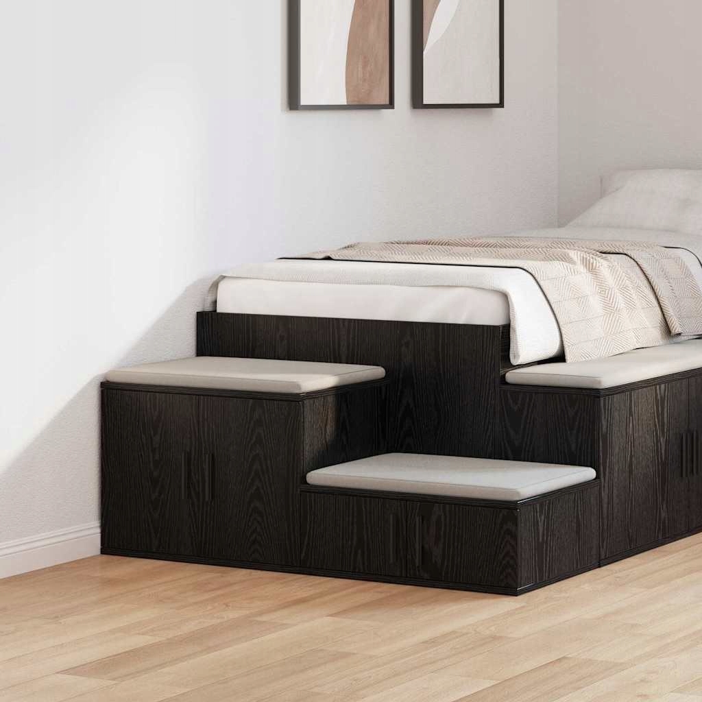 Čierny skladovací cabinet 103x41x40 cm z inžinierskeho dreva Lumar