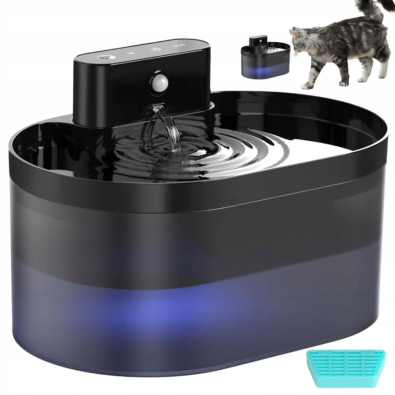 Levně Fontána Napáječka Vody Pro Zvířata Kočky Psa Automatická Cirkulace 2,2 L