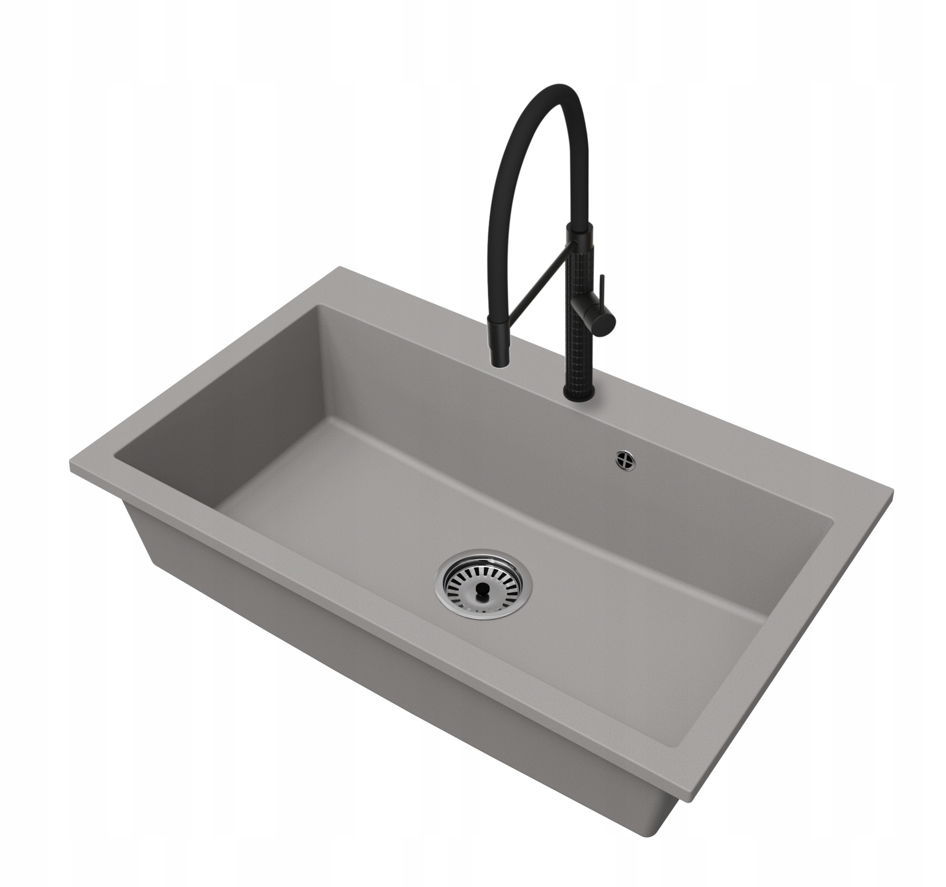 Kuchyňský granitový dřez Jednokomorový Elite 80 Baterie Sifon Chrom