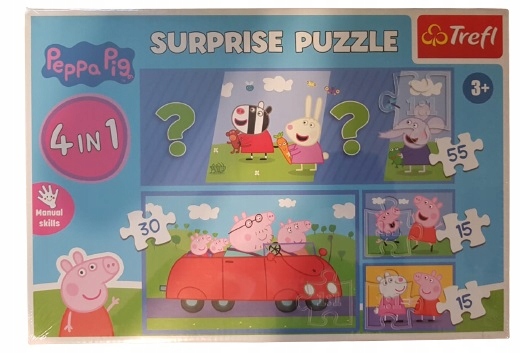 SUPRISE PUZZLE 4W1 ŚWINKA PEPPA PIG 91864 TREFL 3+
