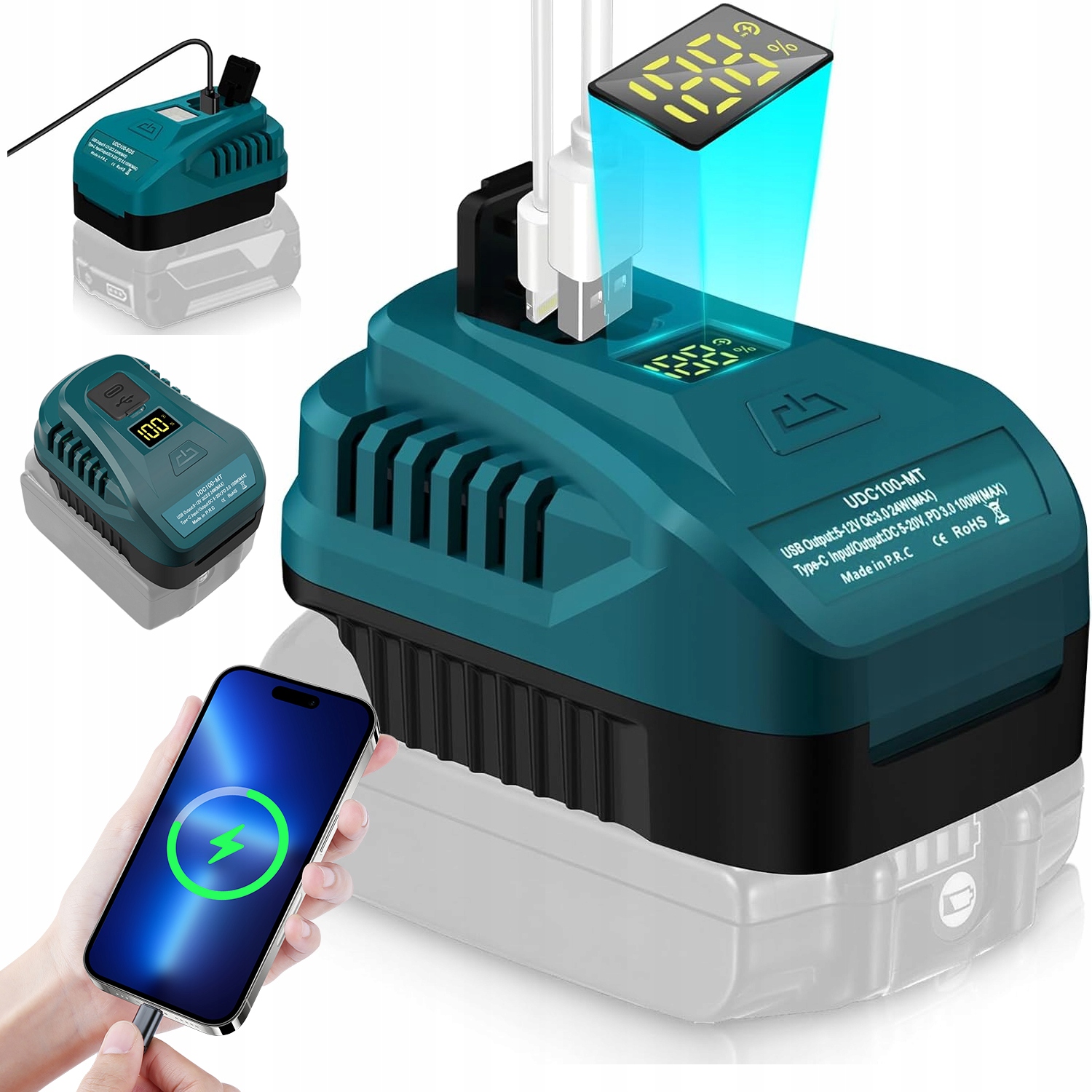 Univerzální Nabíječka Pro Akumulátory 18V Mt, Napájecí Zdroj 100 W Pd 3.0, LCD