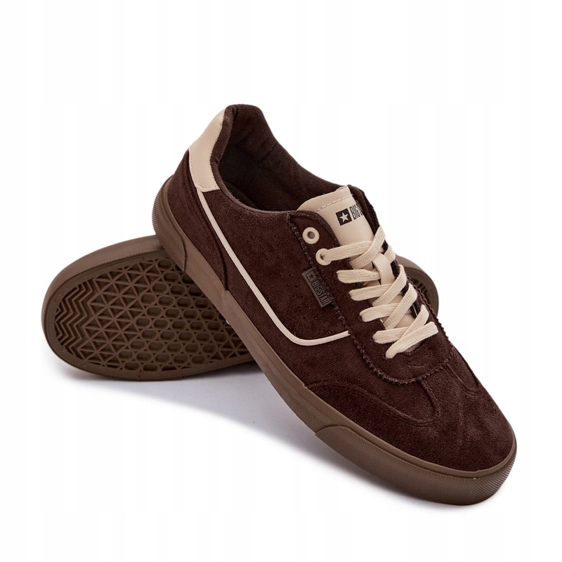 Pánské Tenisky Big Star Nízké Šněrovací Pohodlné TT174092 Čokoládové 41