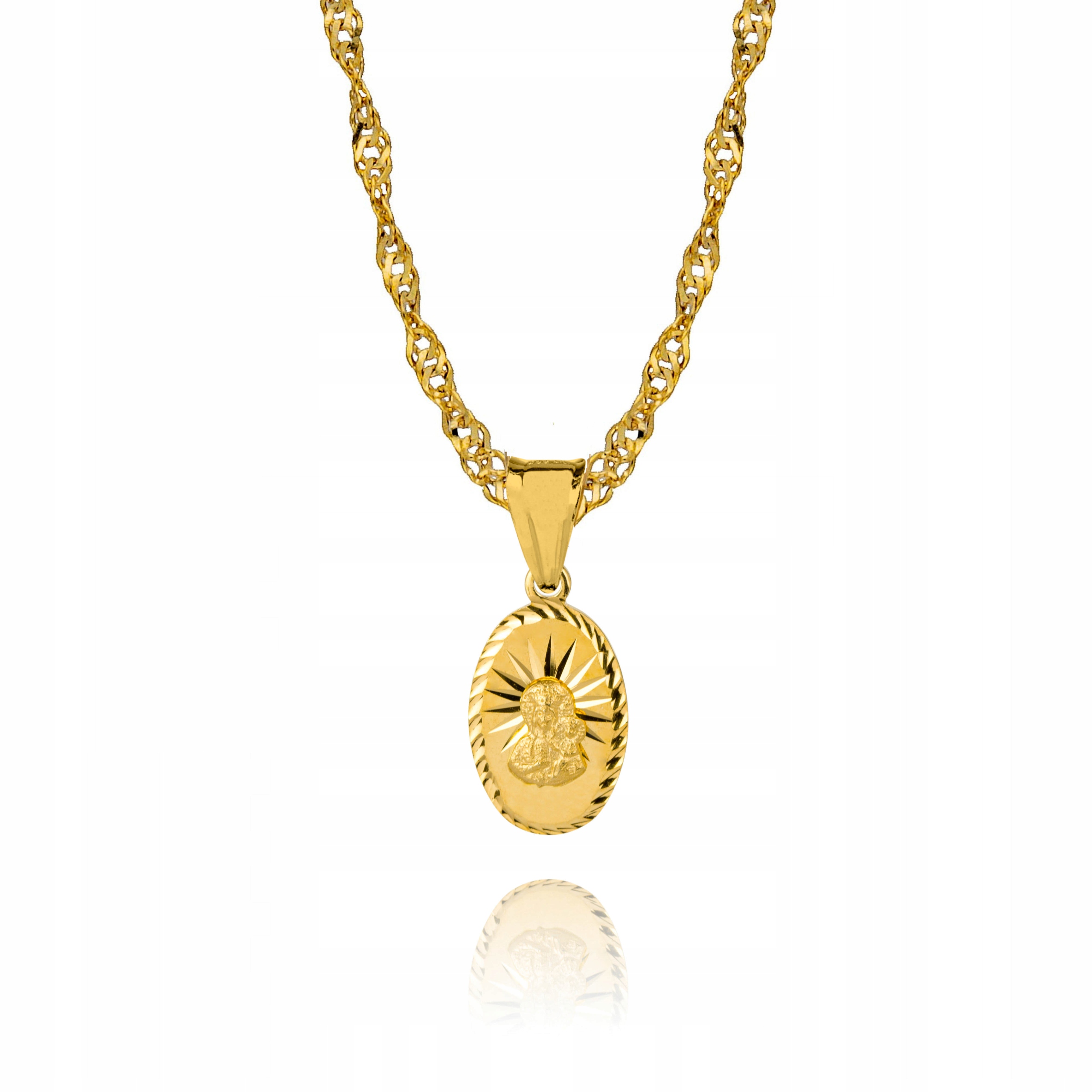 Zlatý řetízek stříbro Medailon Matka Boží 40 cm Dedikace S3M22