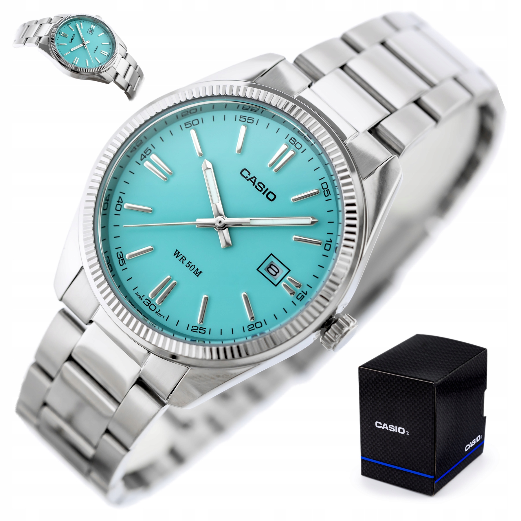 Pánské Hodinky Casio MTP-1302PD-2A2VEF ocelové datumovka Krabička Gravírování