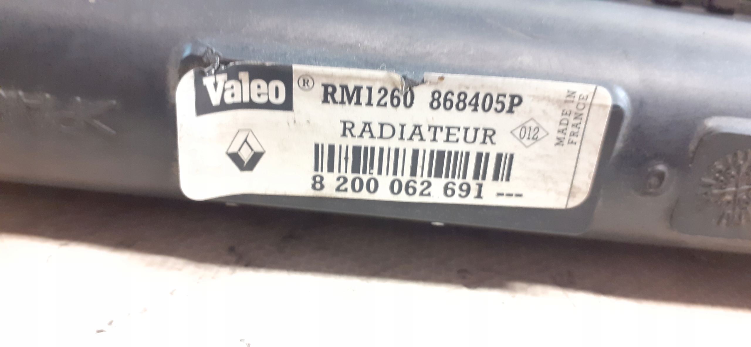 water cooler RENAULT SCENIC and 1.9 8200062691A