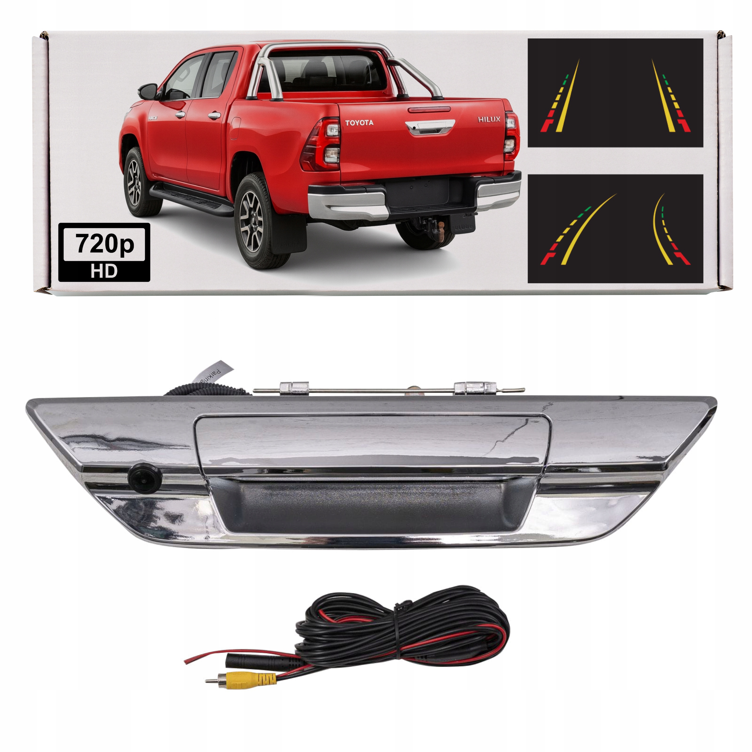 Toyota Hilux 2015+ Kľučka Zadných Dverí Dverí Korby S Cúvacou Kamerou A Dynamickými Vodiacimi Líniami