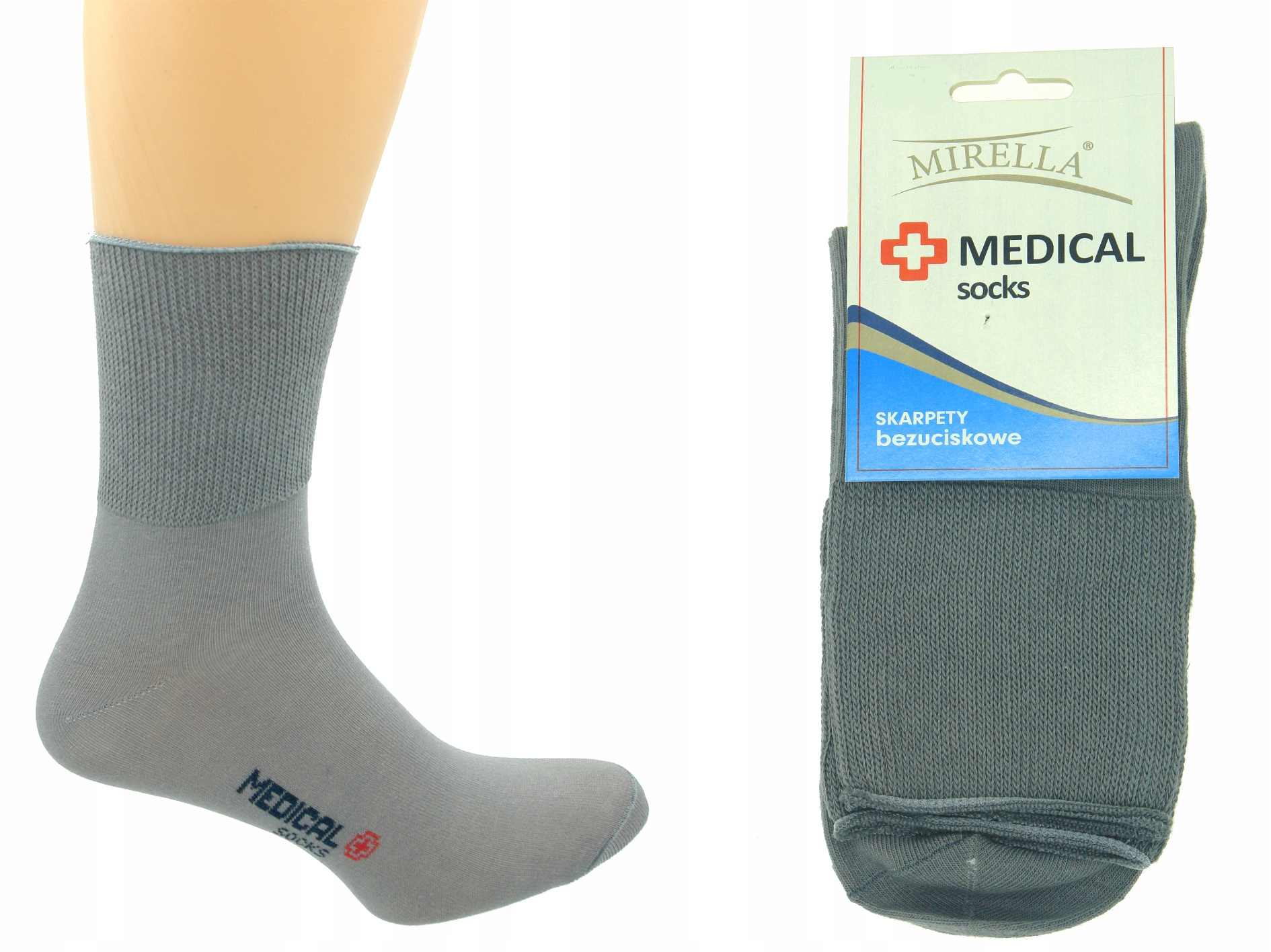 

Skarpety męskie bezuciskowe Medical 41-43 Popiel