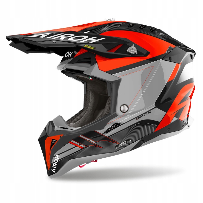 Krížová enduro prilba Airoh Aviator 3 Sabre Orange Gloss L