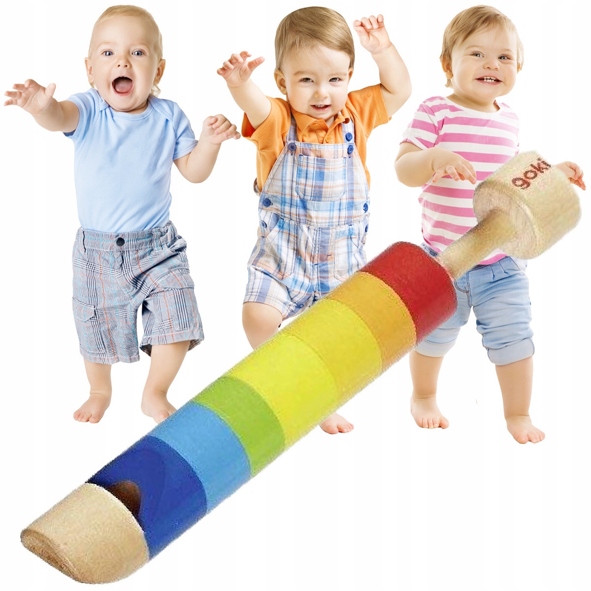 Drewniane INSTRUMENTY Zestaw dla DZIECI Gwizdek