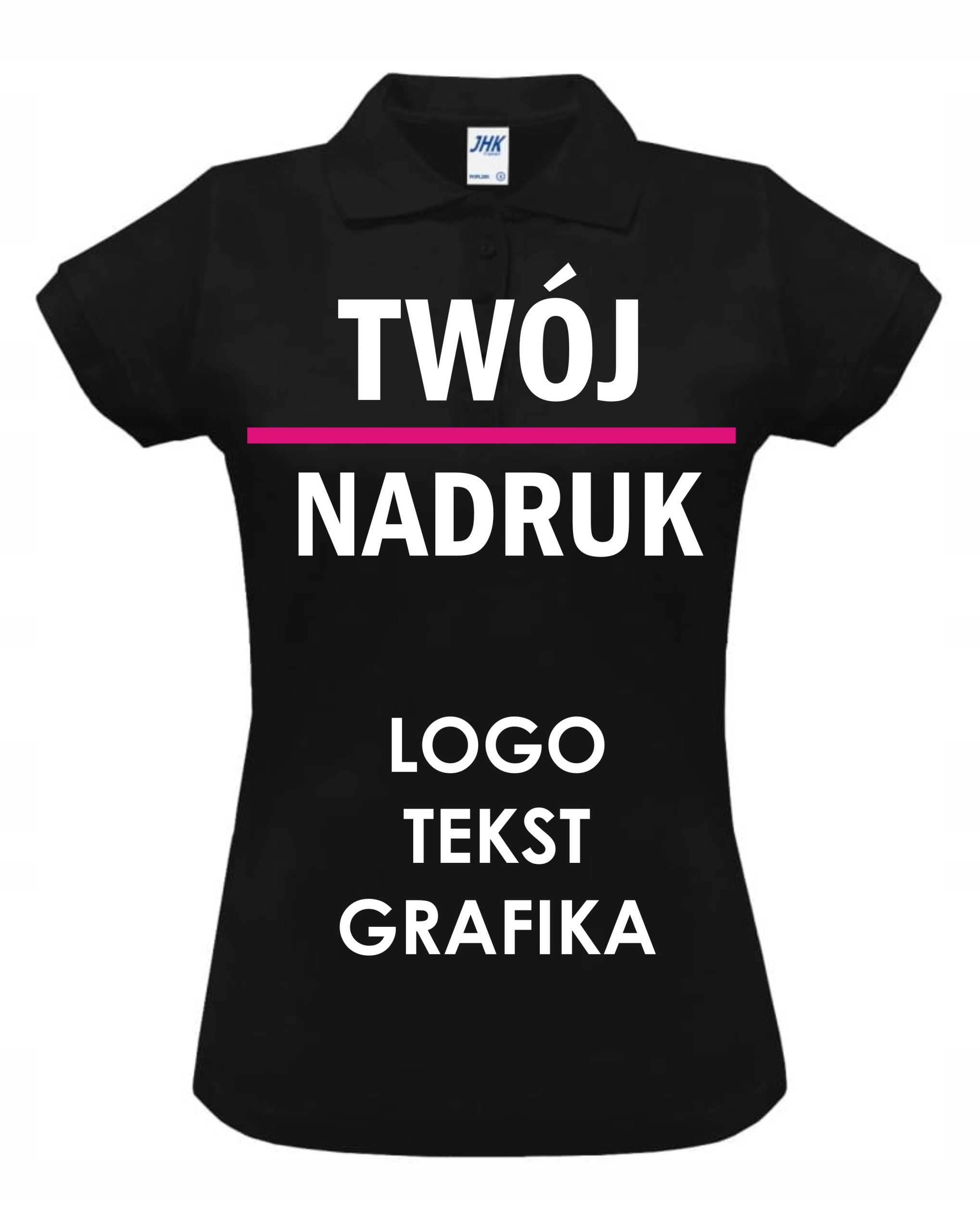 Koszulka, koszulki POLO DAMSKA nadruk logo S Rozmiar S
