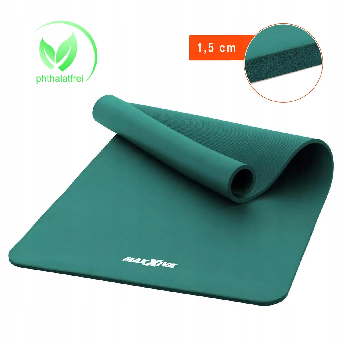 Maxxiva Turkusowa Mata Piankowa 190x100x1,5cm Do Ćwiczeń Jogi Fitness