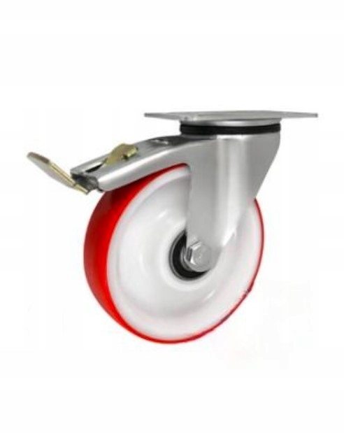 Kolečko 160 mm polyamidovo-polyuretanové, v otočném pouzdře, s brzdou.