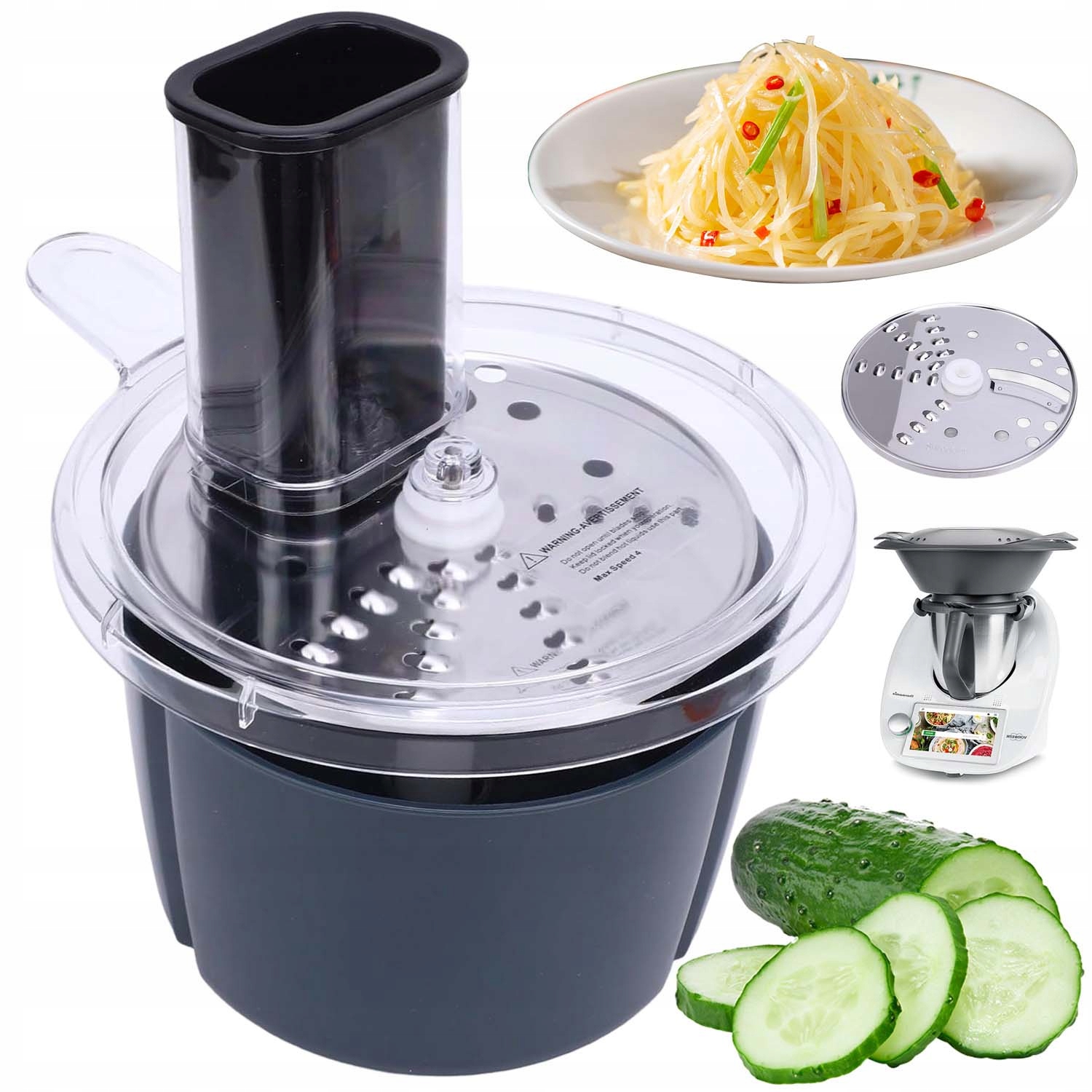 Sada Řezacích A Krájecích Nástavců S Struhadlem Pro Thermomix TM6 TM5, Odolná