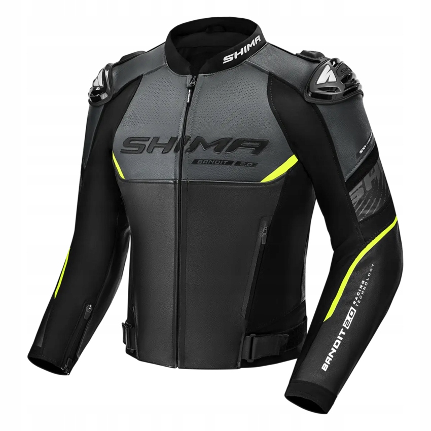 Shima Bandit 2.0 Fluo pánska športová kožená motocyklová bunda 46