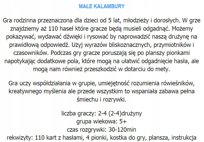 Małe Kalambury po polsku i angielsku 110 haseł Marka inna