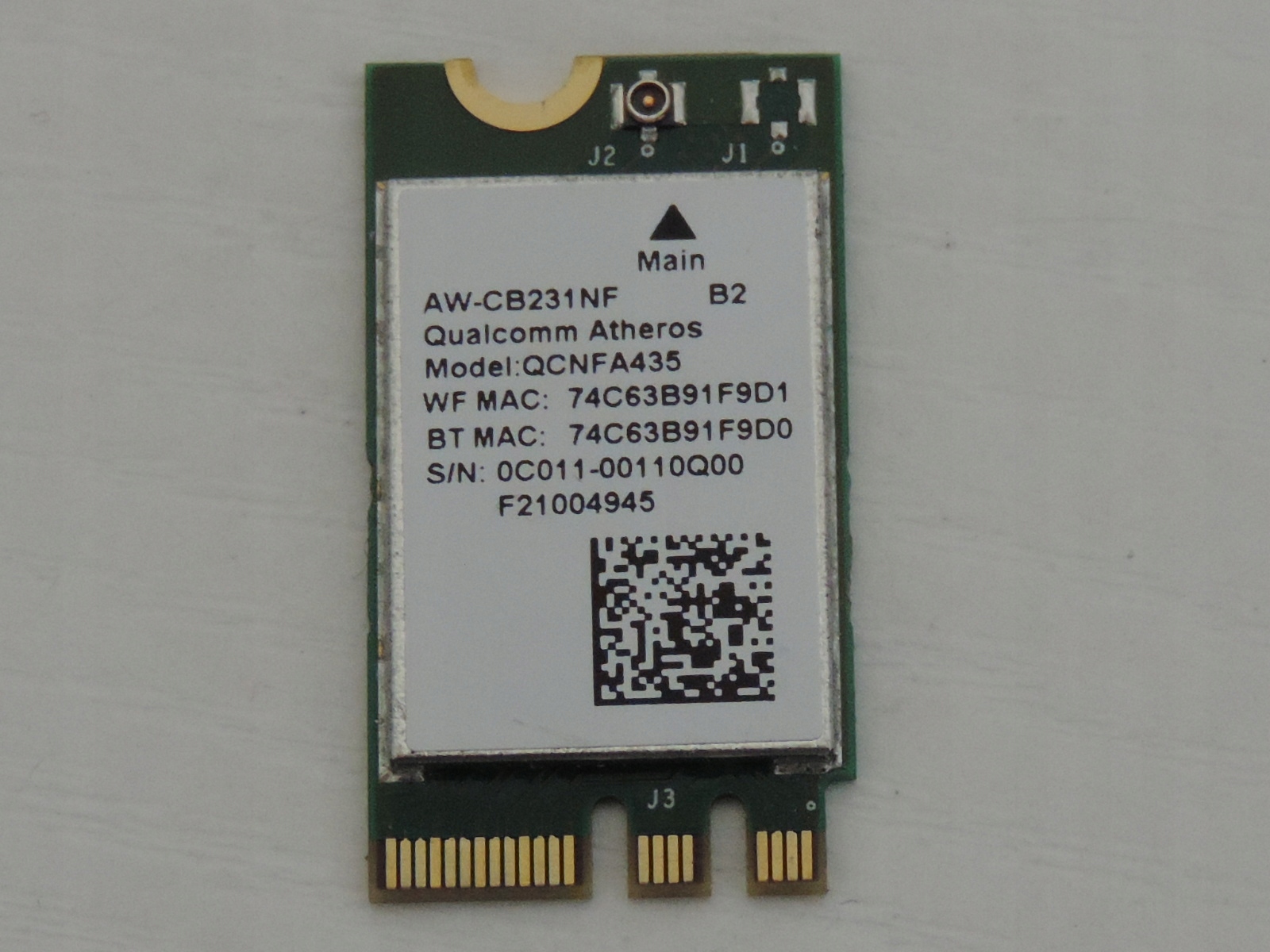 Karta Wifi ASUS K556U QUALCOMM QCNFA435 Kod producenta QNCFA435