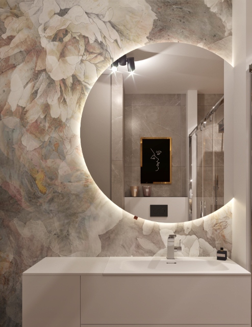 Lustro podświetlane LED Premium ścięte koło 90 cm