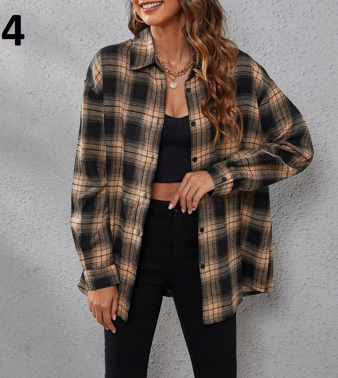 MODNA KOSZULA DAMSKA W KRATĘ OVERSIZE KOLORY XL Marka inna
