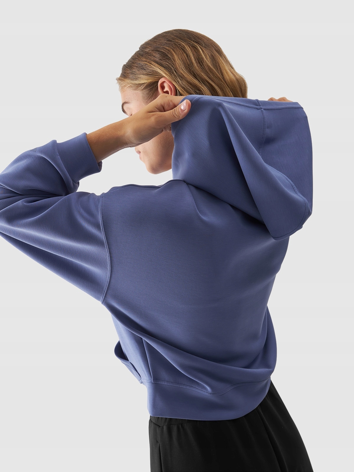 4F tepláková rozepínací mikina s kapucí F1341 modrá