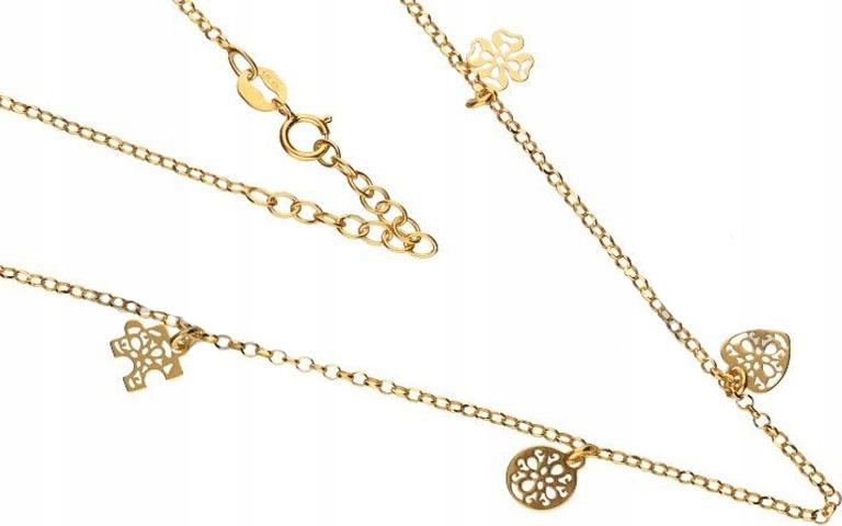 Stříbrný pozlacený náhrdelník 925 s přívěskem a módním vzorem jako dárek