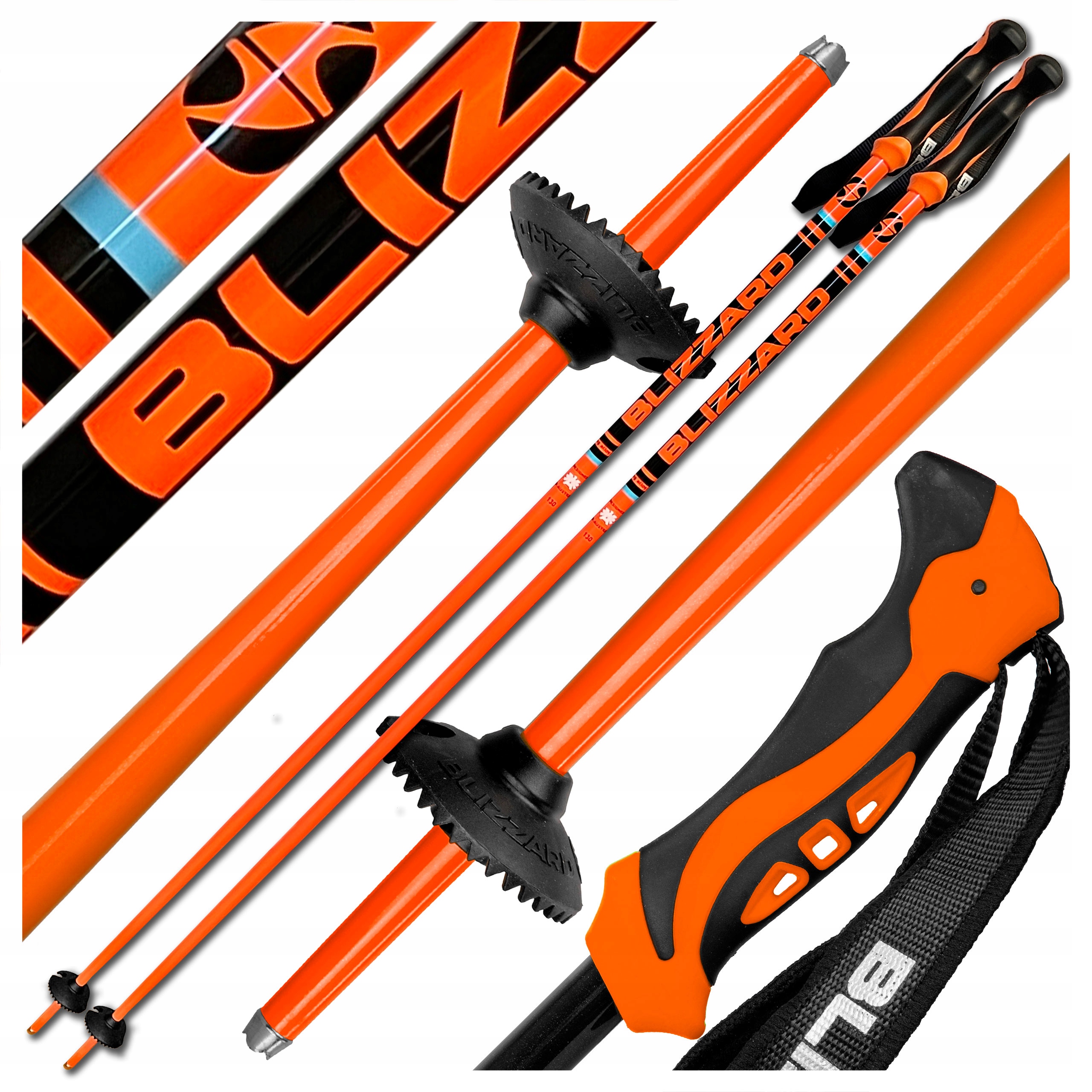 Kije Kijki Narciarskie Zjazdowe Blizzard Race Pomarańczowe 120 cm