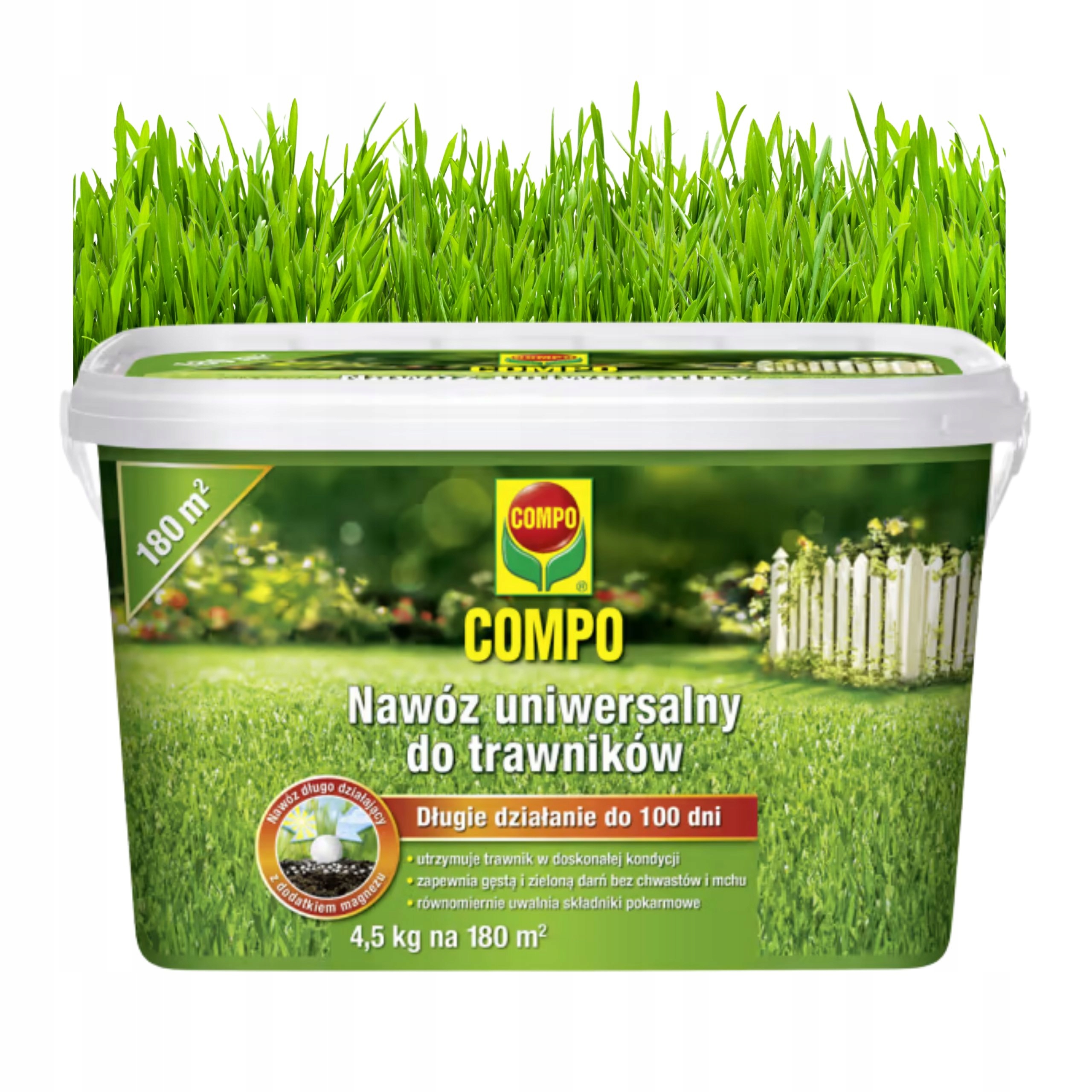 Hnojivo pro trávníky Trávy Dlouho působící 100 dní 4,5 kg Compo