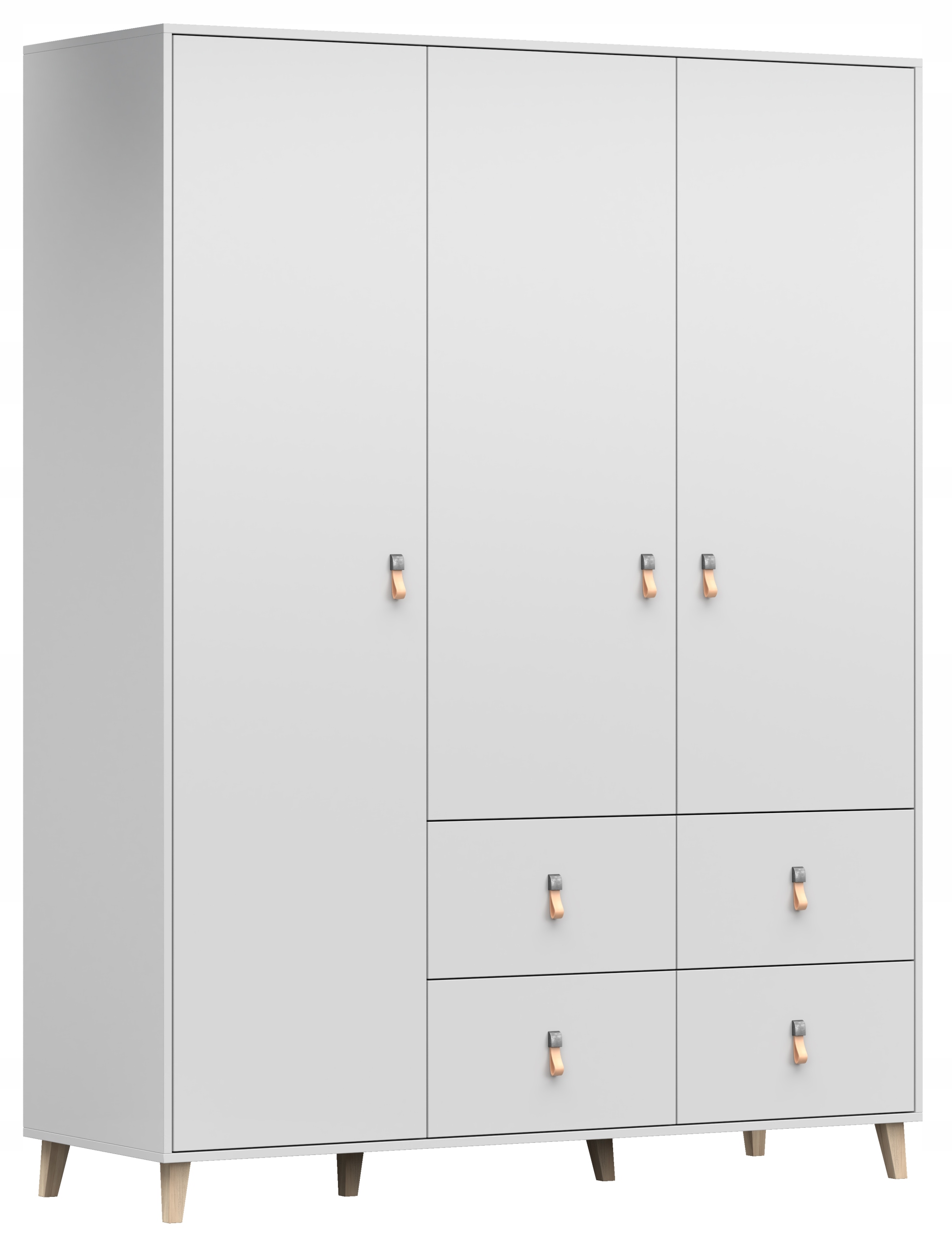 Szafa FIGO 19 BIAŁA pojemna szuflady półki drążek PRODUCENT Szerokość mebla 150 cm