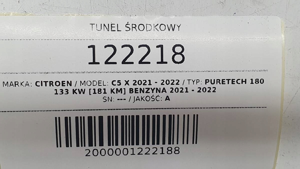 тунель середина с CITROEN C5 X европа