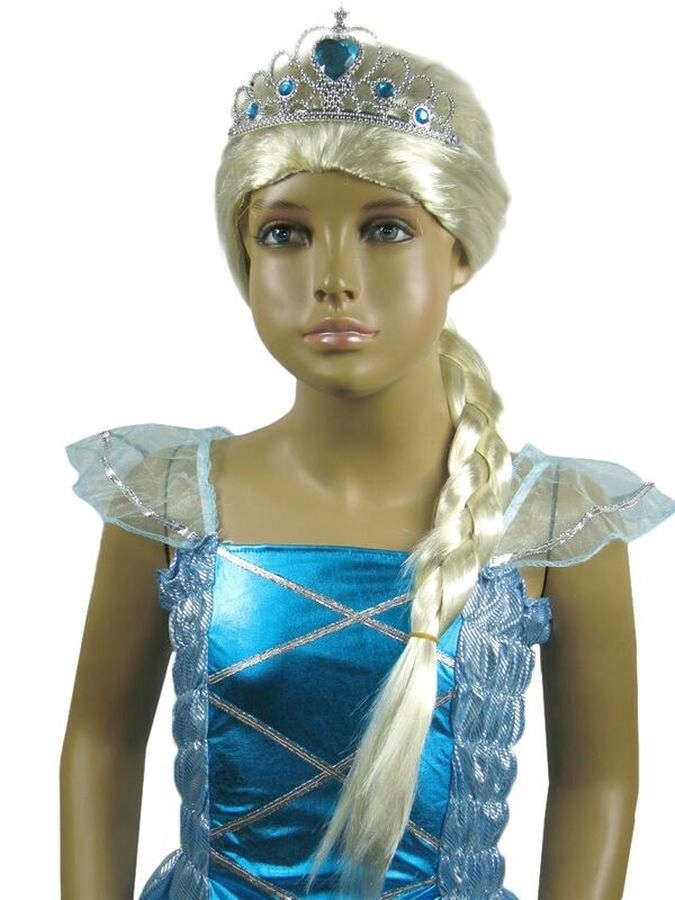 FROZEN ELSA PERUKA WARKOCZ BLOND WŁOSY BLONDYNKA