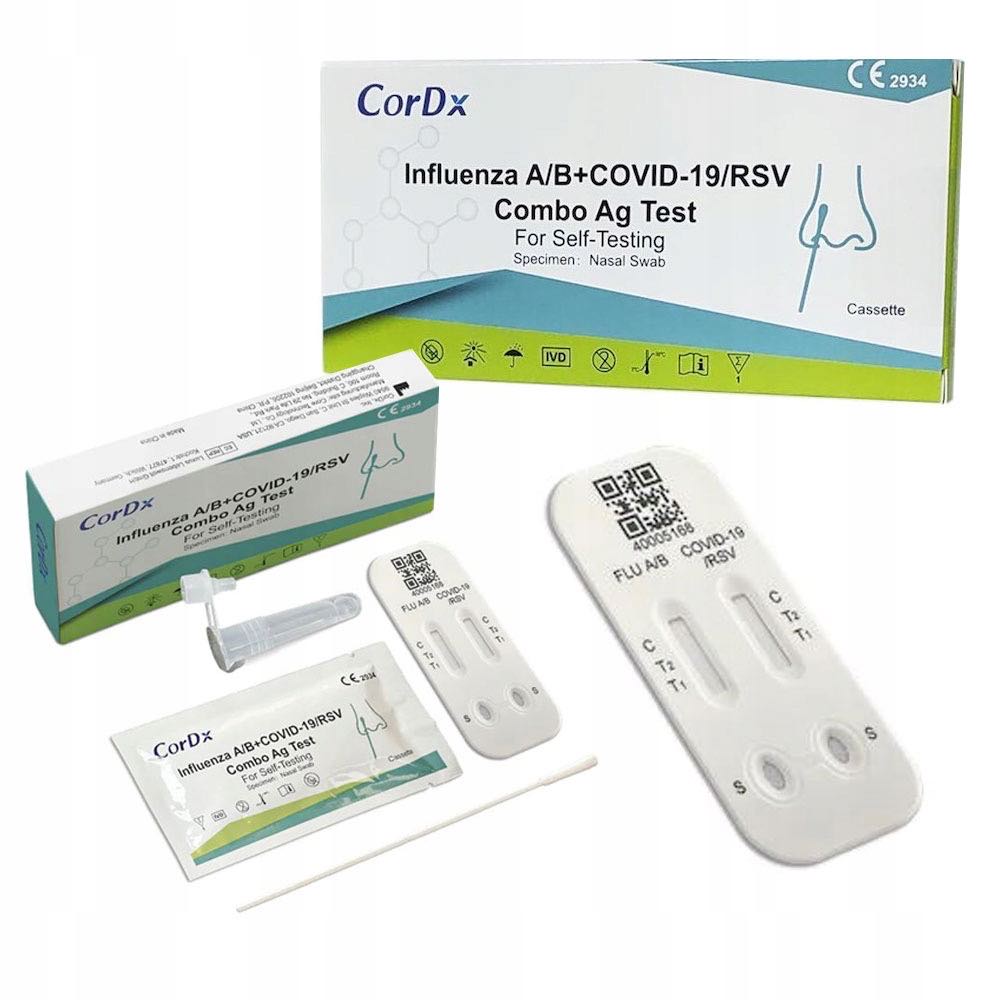 

Test COVID-19, Grypa A/b, Rsv, Cordx Combo 4 w 1