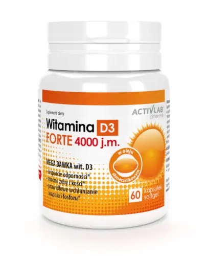 ACTIVLAB витамин D3 Форте 4000 МЕ 60 капсул для иммунитета