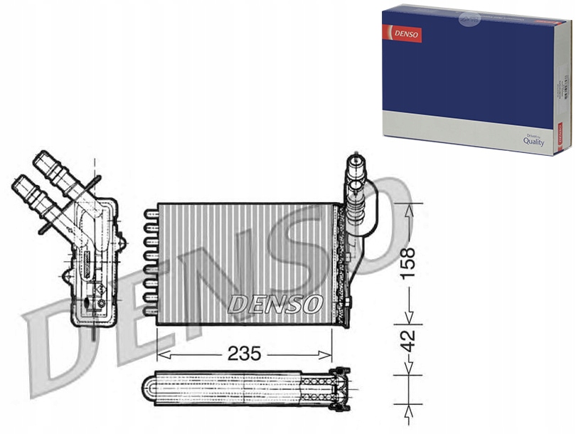 DENDRR23001 радиатор отопителя (235X158X42) renault CLIO + ассистент водители v33 для бардачок - руководство при столкновения, карта контролю