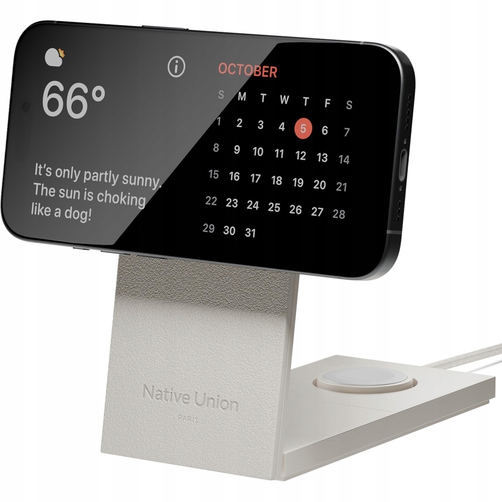 Bezdrátová nabíječka 3v1 Qi2 15W pro iPhone Watch AirPods, Native Union