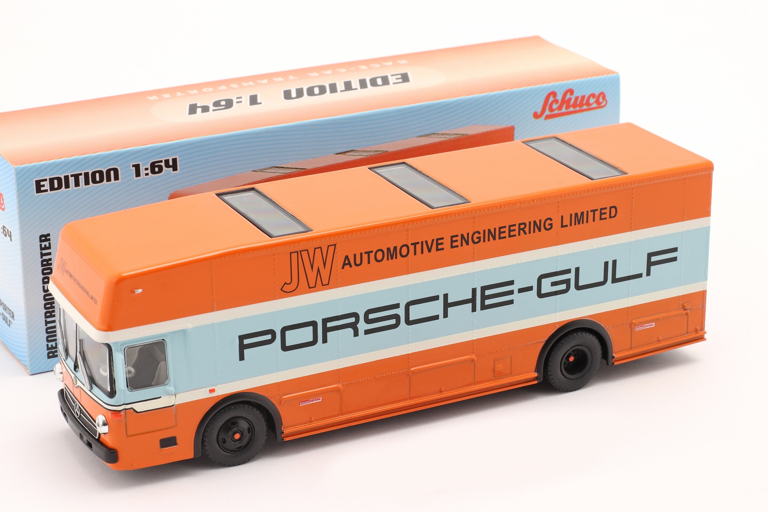 Schuco Mercedes-benz O317 Car Tr.PORSCHE-GULF 1:64