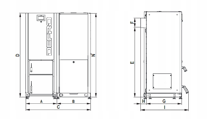 Kocioł na pellet Defro Gamma 20 kW Rodzaj paliwa pellet