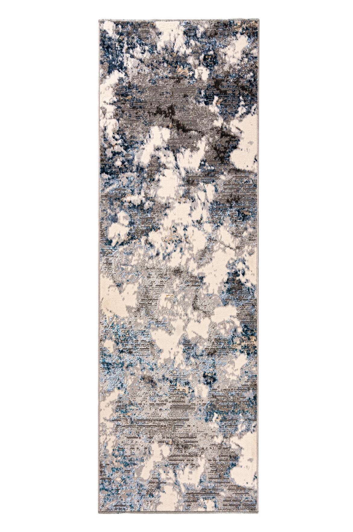 Koberec Běhoun šedý 100x175 cm abstraktní moderní měkké podlahové vytápění