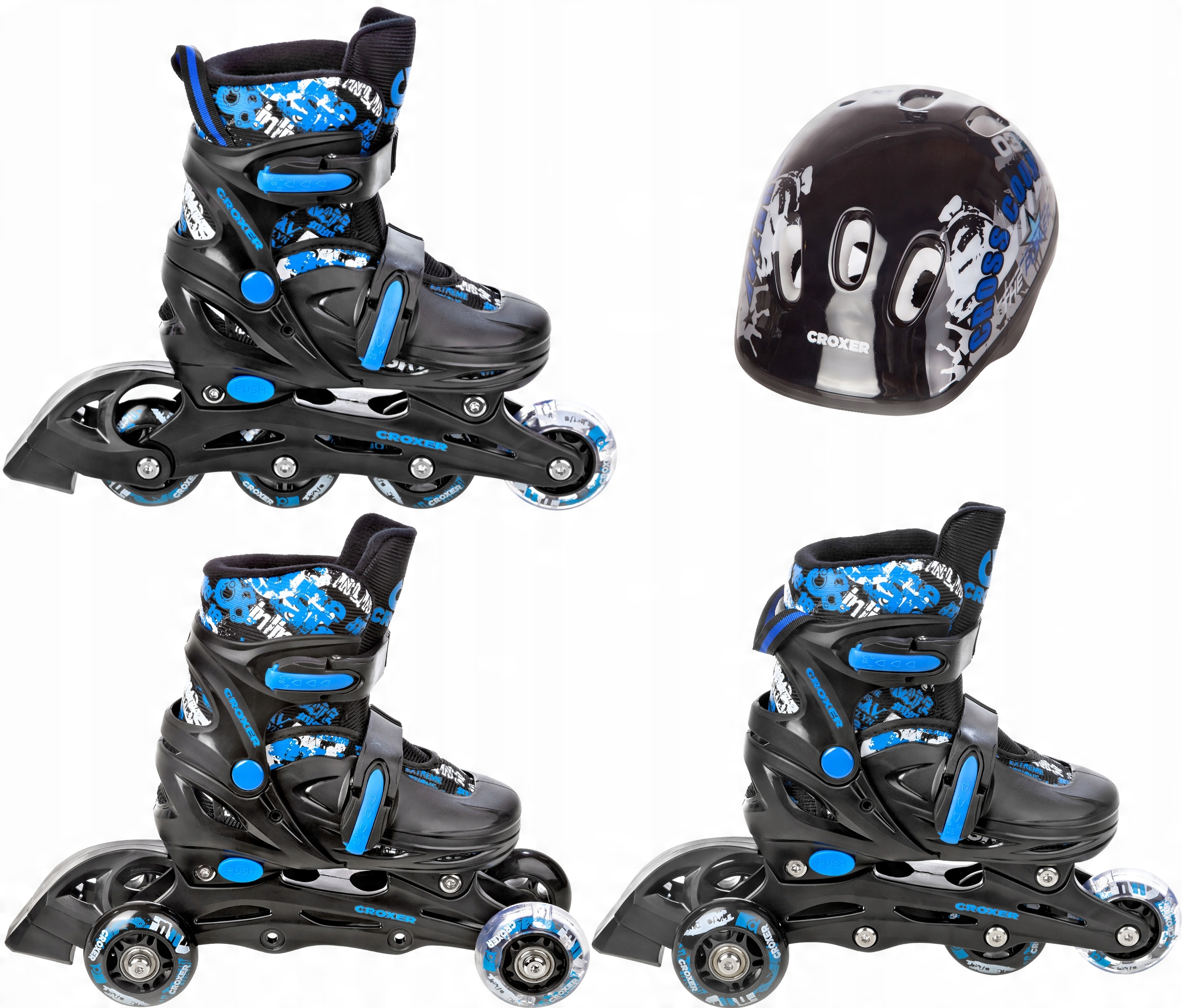 

Rolki-Wrotki 3w1 Croxer Pilot 34-37 kask