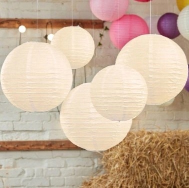 LAMPION PAPIEROWY BIAŁY DEKORACJA WISZĄCA KULA ŚLUB WESELE KOMUNIA 35 CM Nazwa Lampion papierowy Kula biały 35 cm