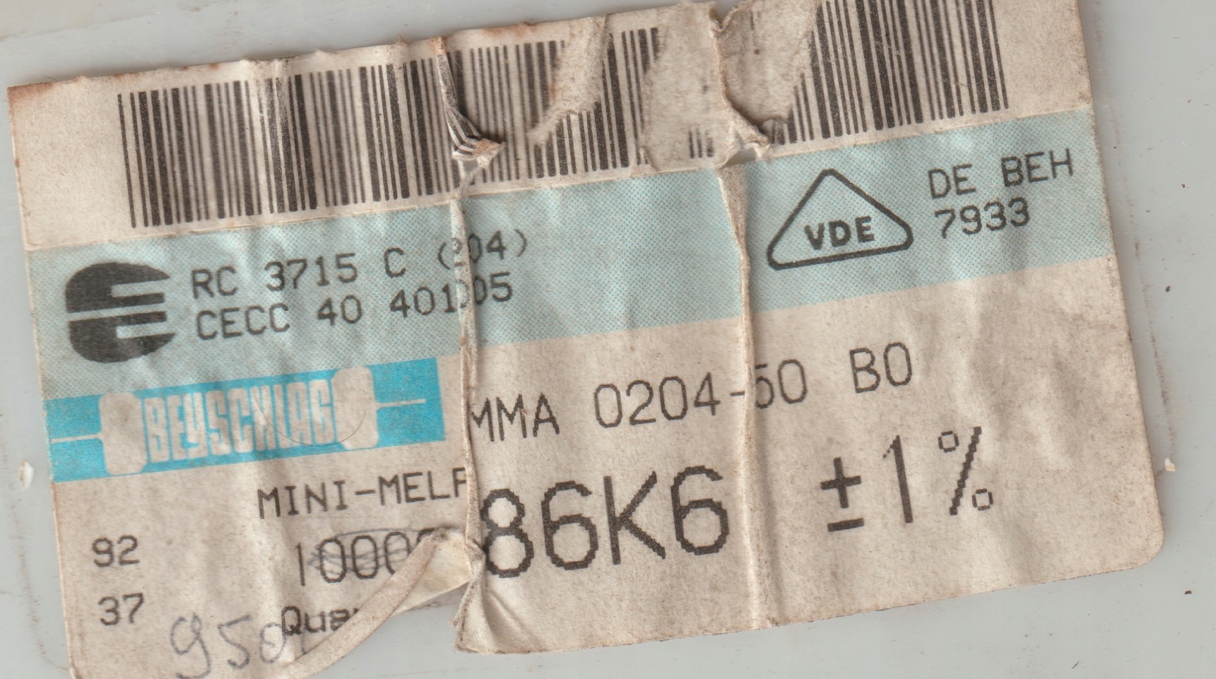 [100szt] 86K6 1% 50ppm rezystor Smd minimelf MMA0204 Beyschlag low noise