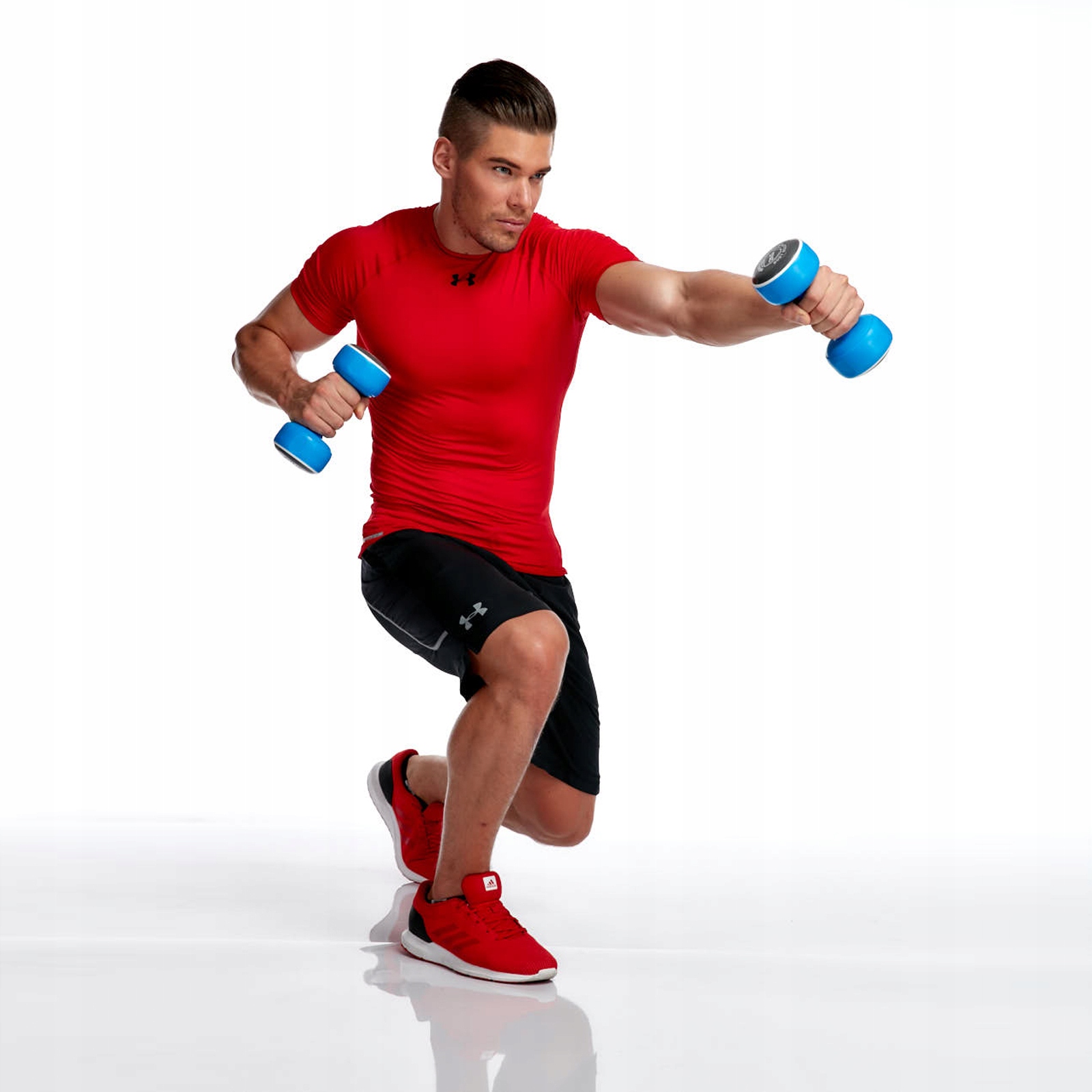 ZESTAW HANTLE CIĘŻARKI 19kg 1,5kg +3kg +5kg STOJAK Rodzaj powlekane/gumowane