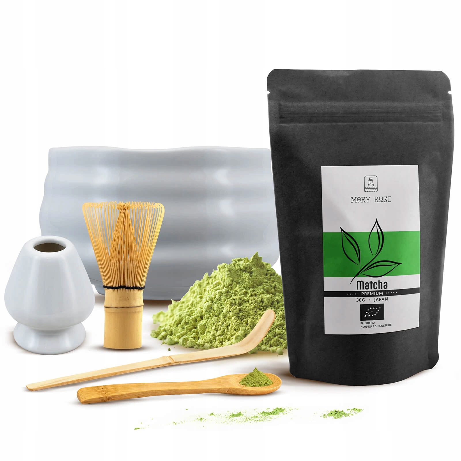 Sada příslušenství pro přípravu čaje Matcha japonská Premium Bio 30 g