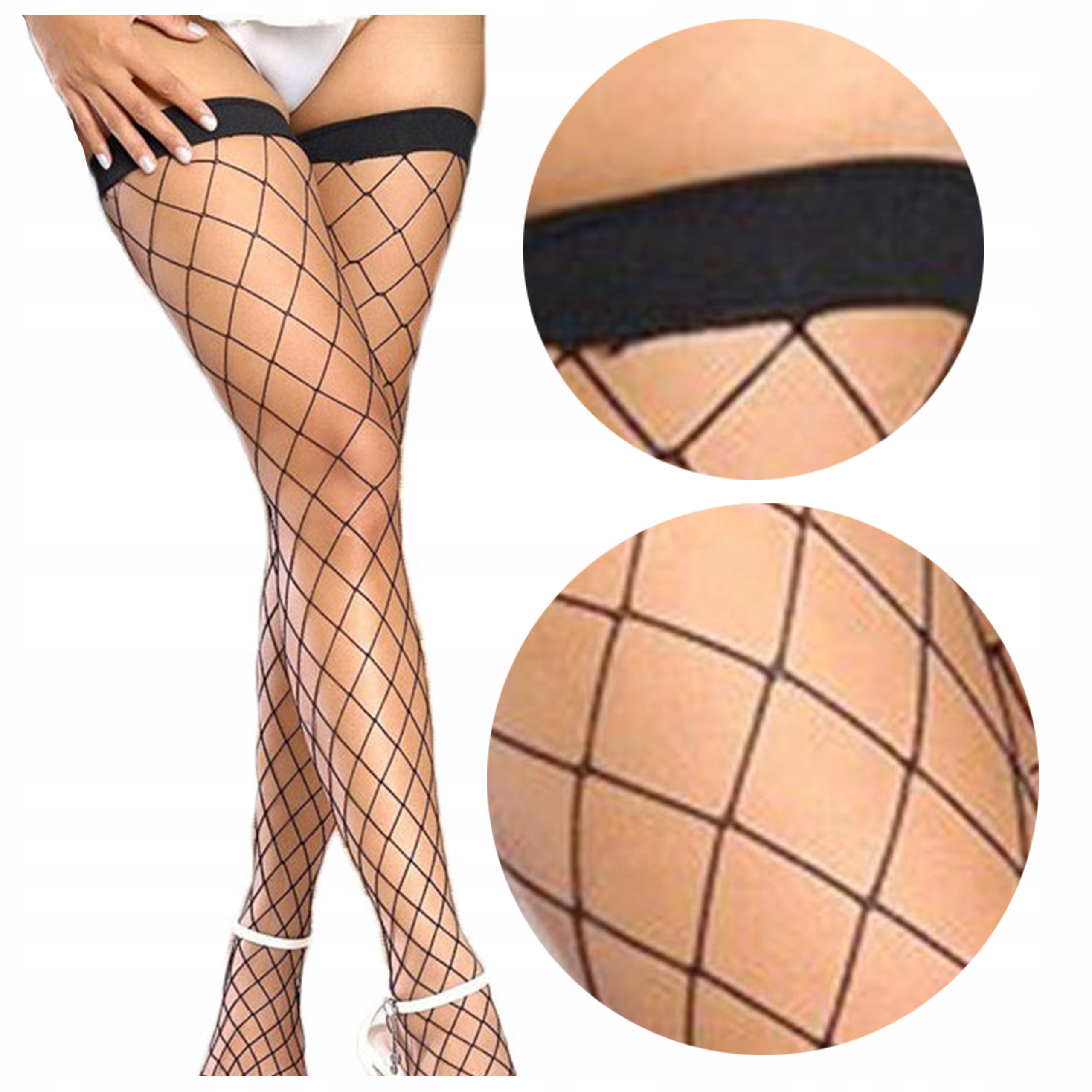 

Pończochy samonośne duże Oczka Kabaretki