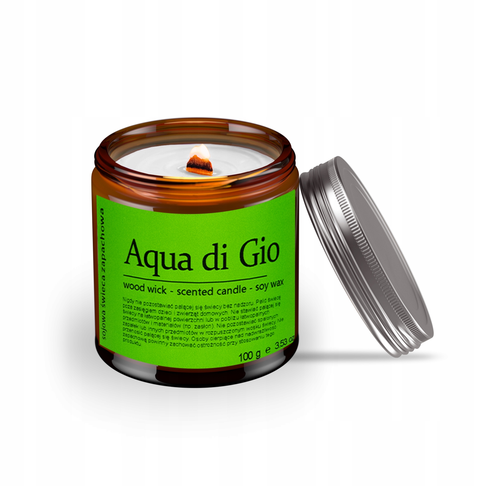 

Sojowa świeca zapachowa drewniany knot Aqua di Gio