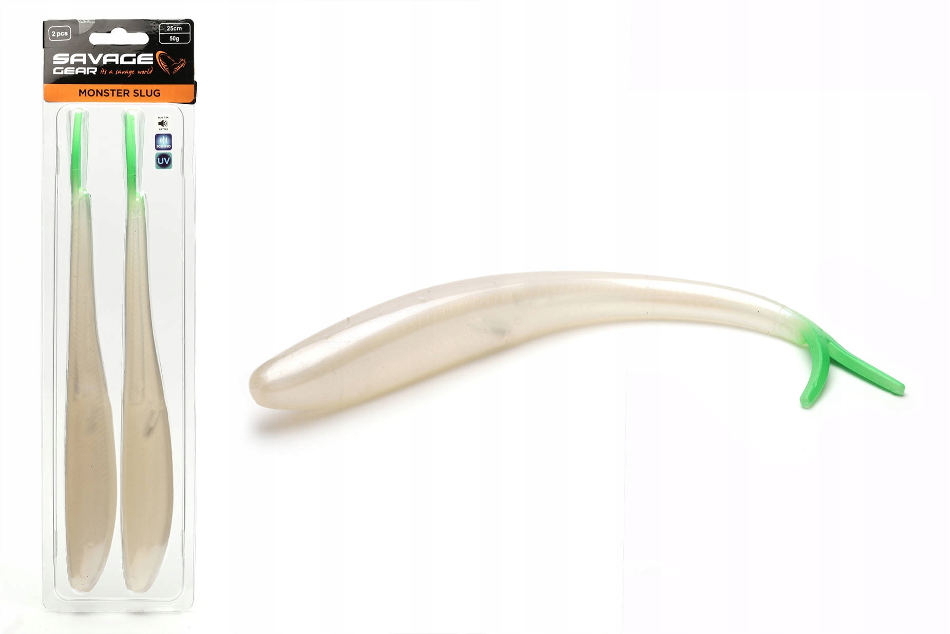 

Guma Savage Gear Monster Slug 20cm Pearl Apple Uv